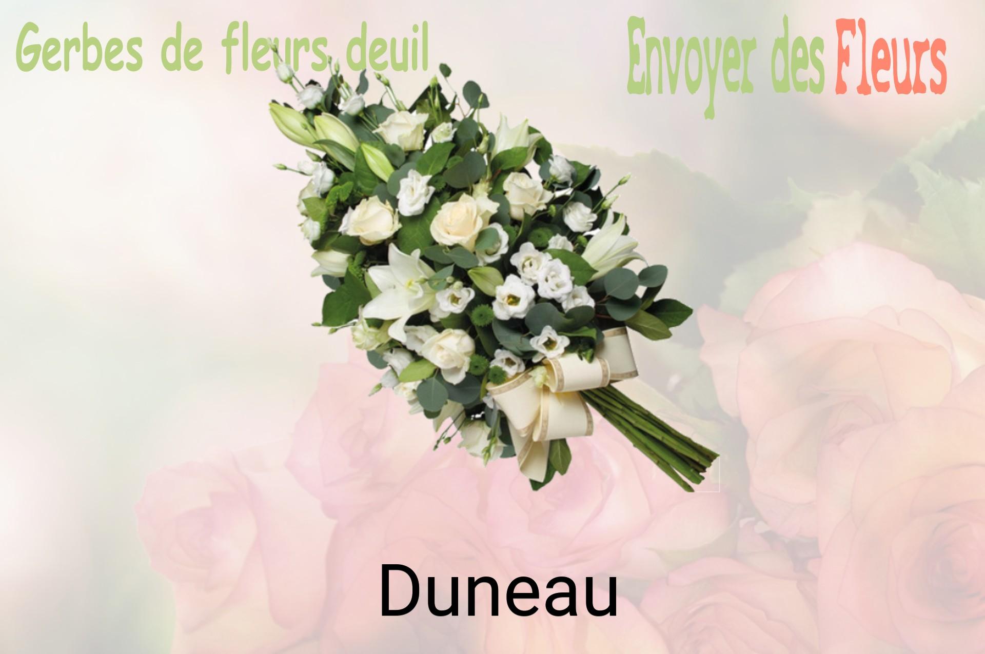 Gerbe de fleurs de deuil livrée à Duneau